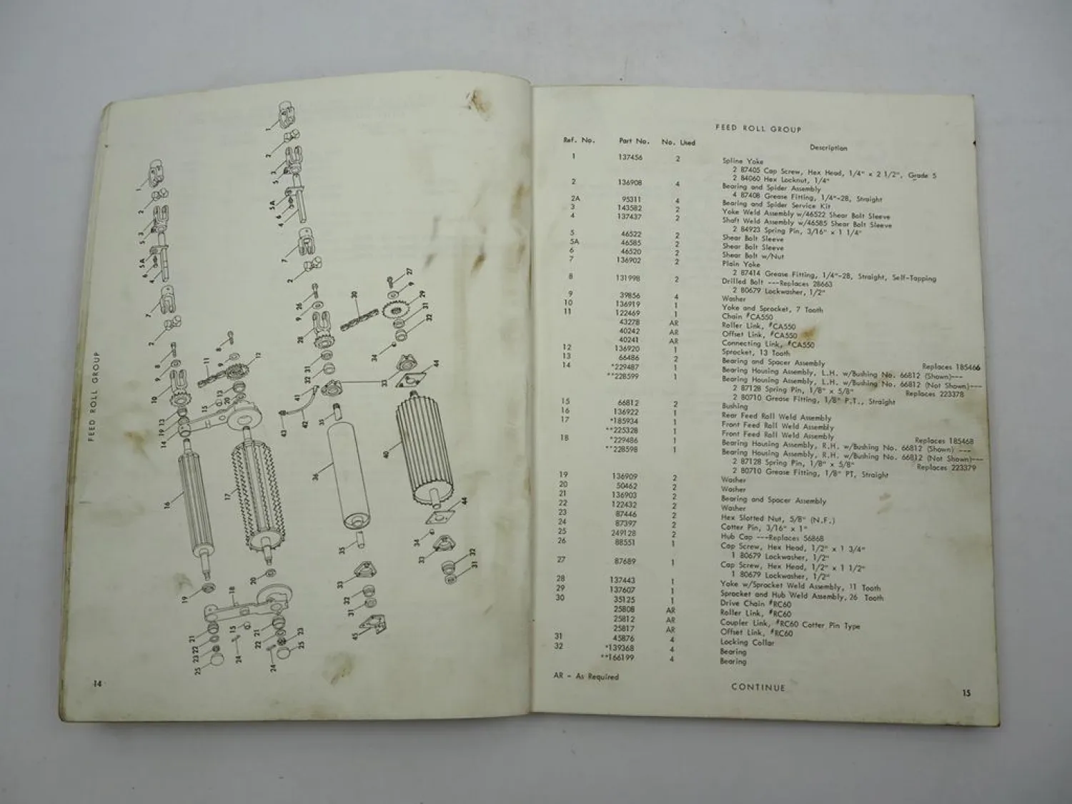 Sperry New Holland 1880 1880S 1890S Feldhäcksler Ersatzteilliste Parts List 1974
