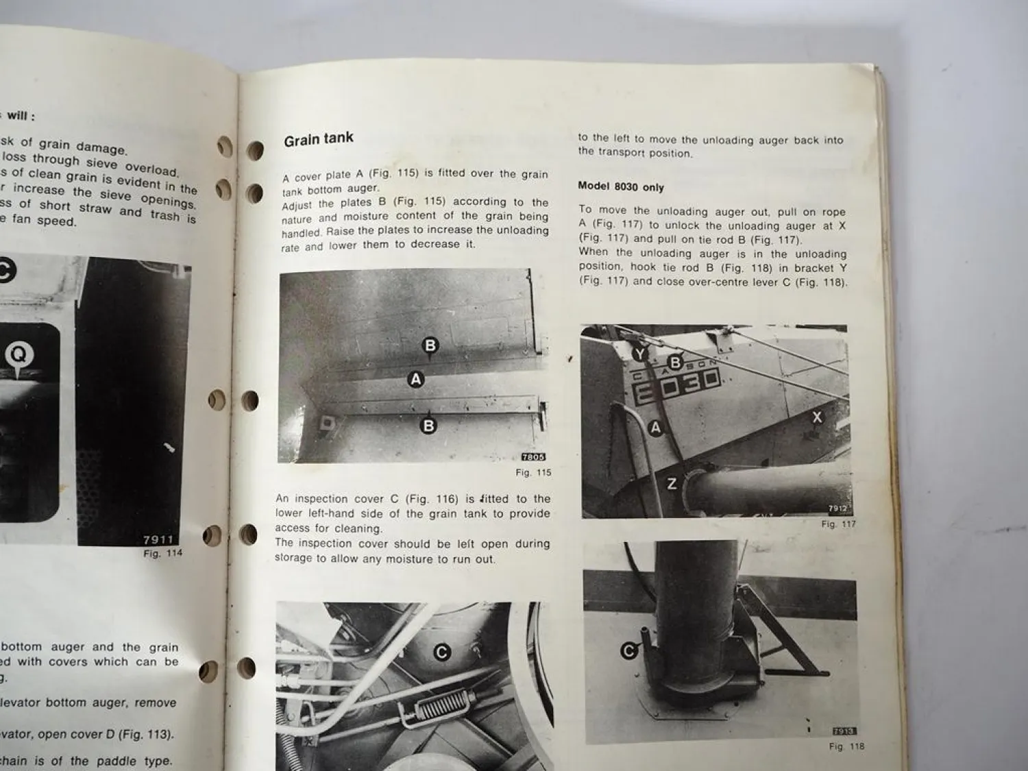 Sperry New Holland 8030 8040 Combine Operators Manual ca. 1980