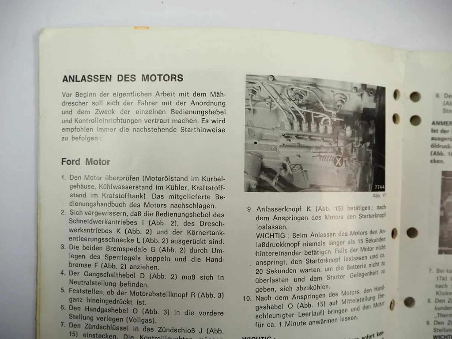 Sperry New Holland 8030 8040 Mähdrescher Betriebsanleitung Ersatzteilliste 1976