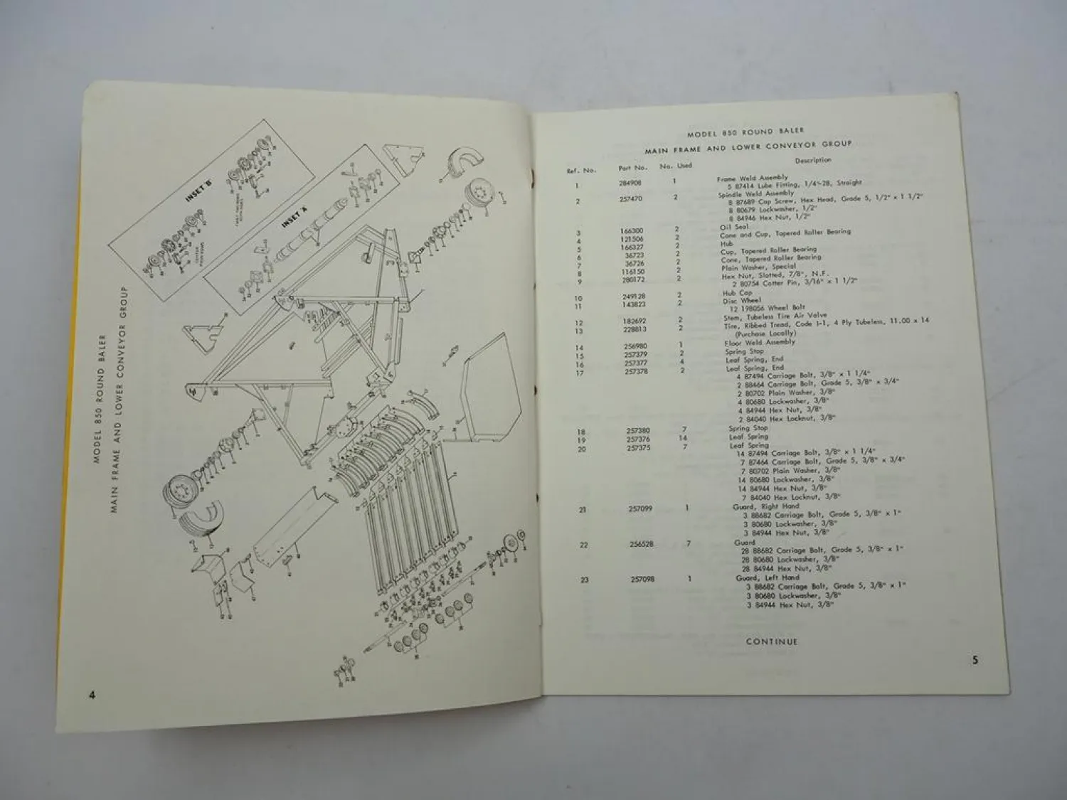 Sperry New Holland 850 Round Baler Presse Parts List Ersatzteilliste 11/1974