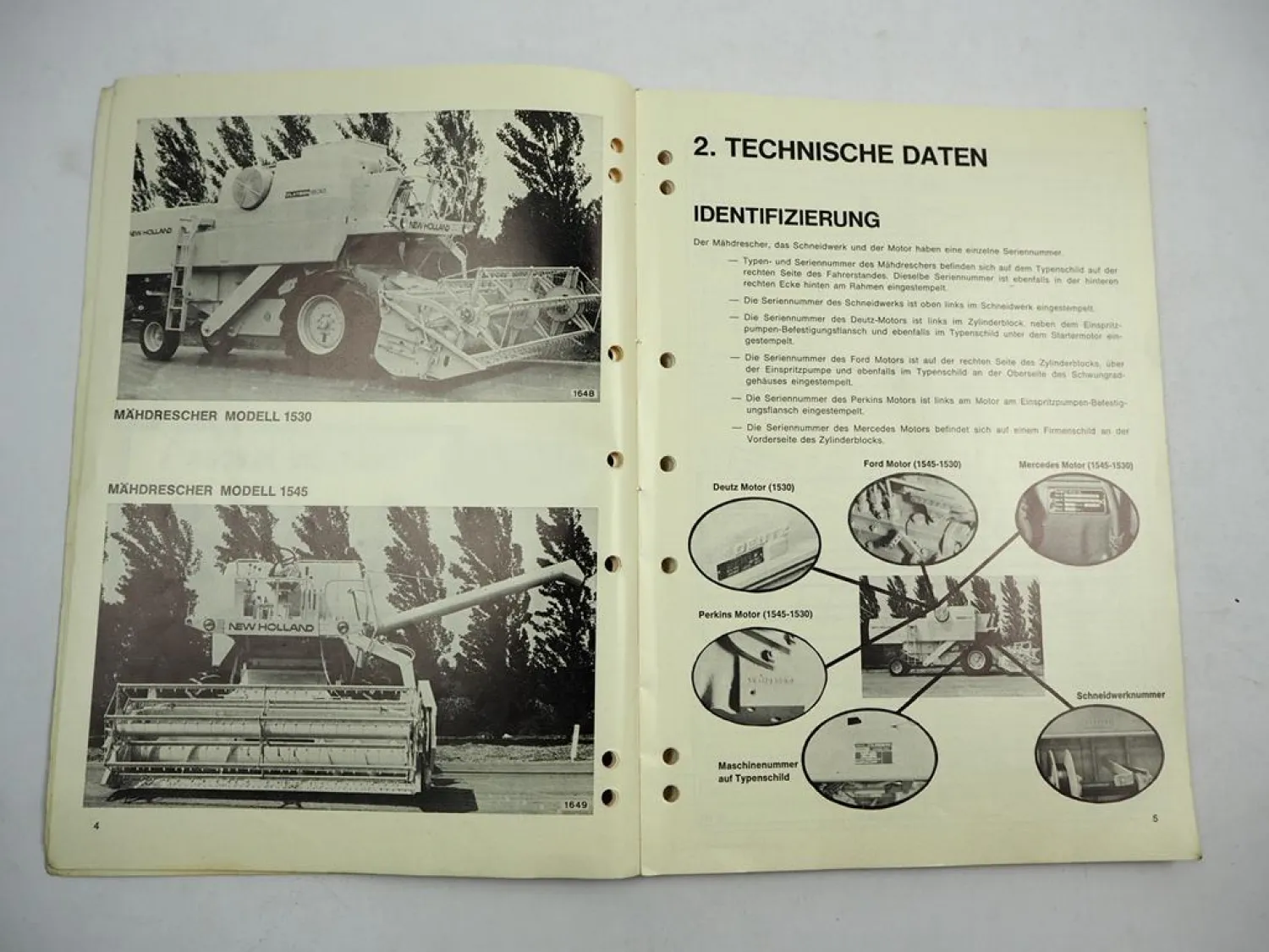 Sperry New Holland Clayson 1530 1545 Mähdrescher Betriebsanleitung 1977
