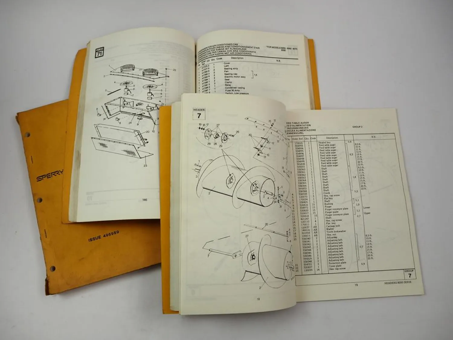 Sperry New Holland Clayson 8040 Combine Accessories Parts Catalogue 1976