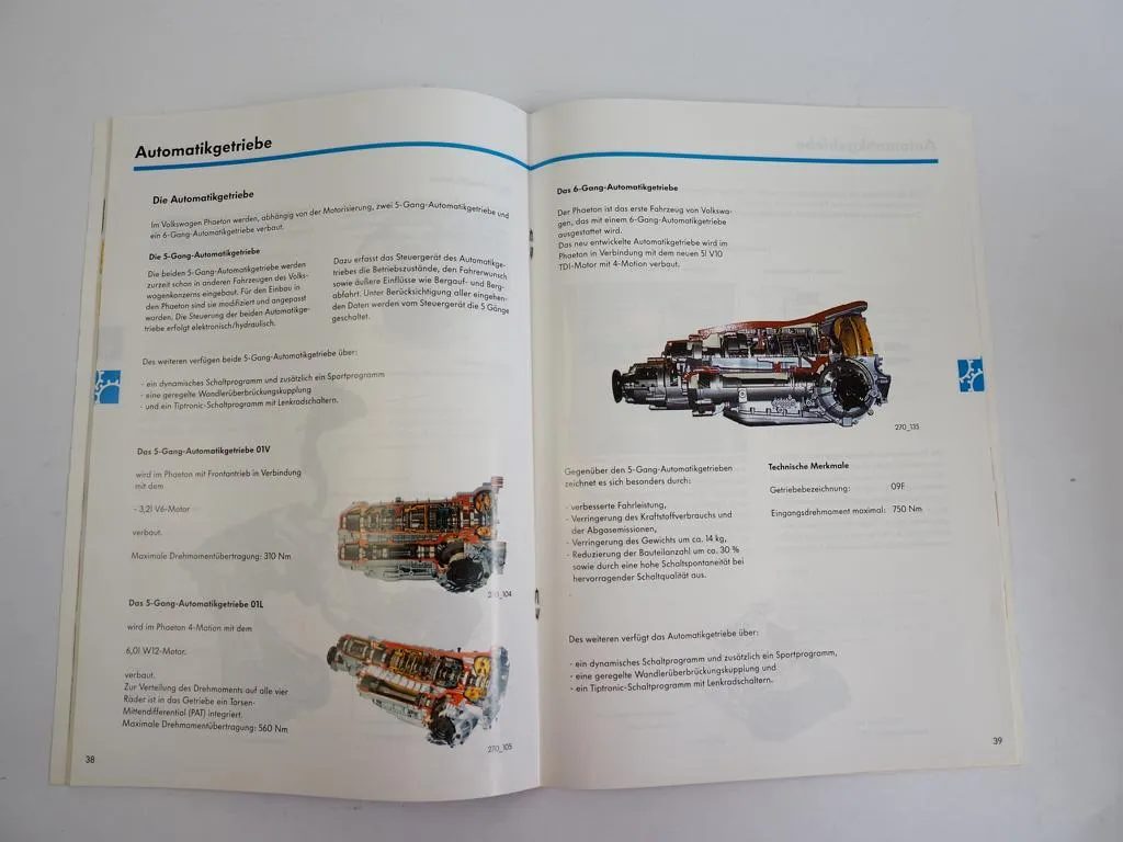 SSP 270 272 VW Phaeton Selbststudienprogramme 2002