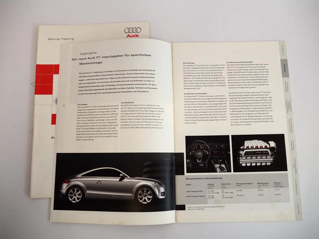 SSP 380 Audi TT 8J Selbststudienprogramm + ServiceProduktInfo 2006