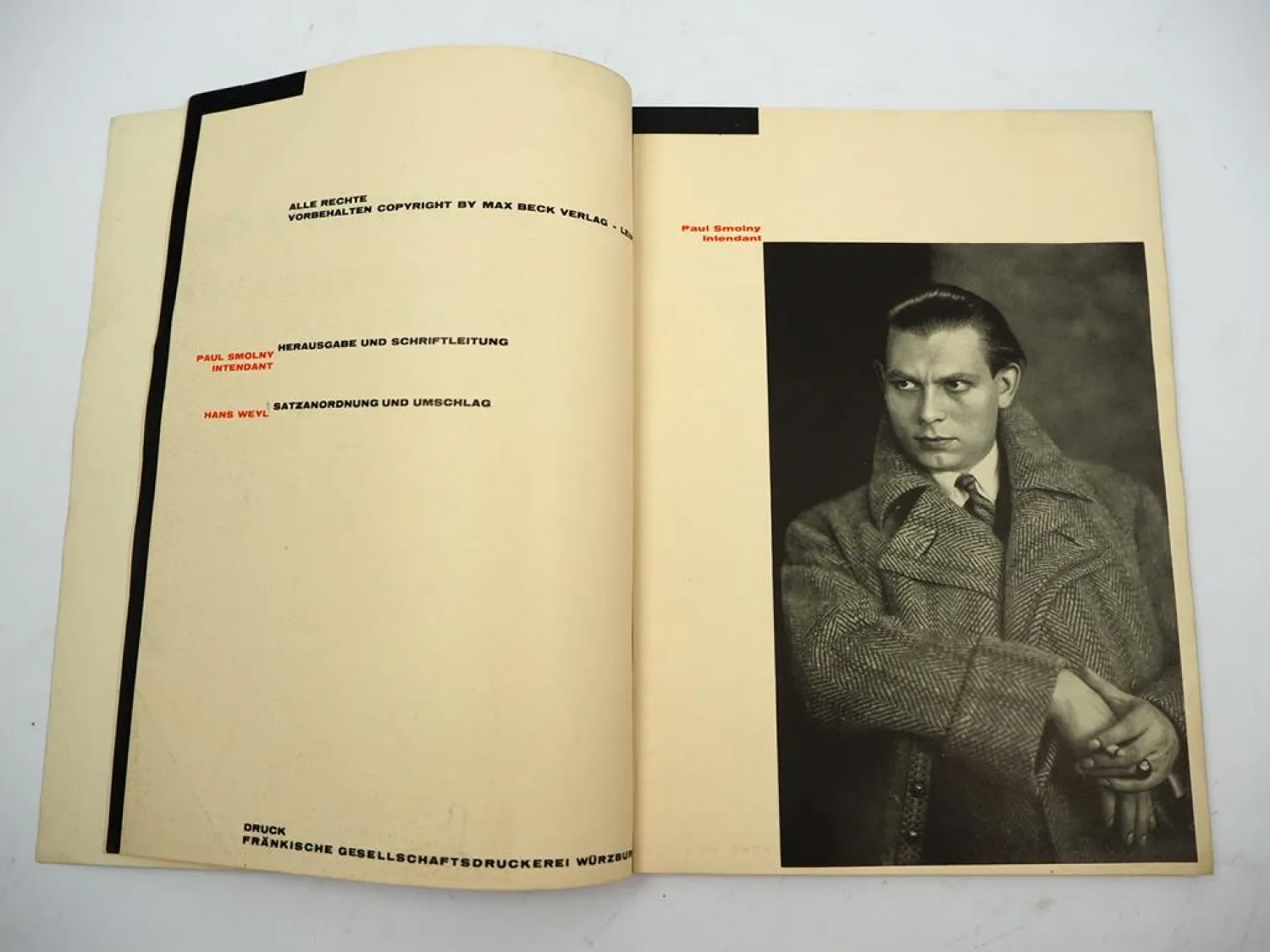 Stadttheater Würzburg Jahrbuch 1929 Intendant Paul Smolny