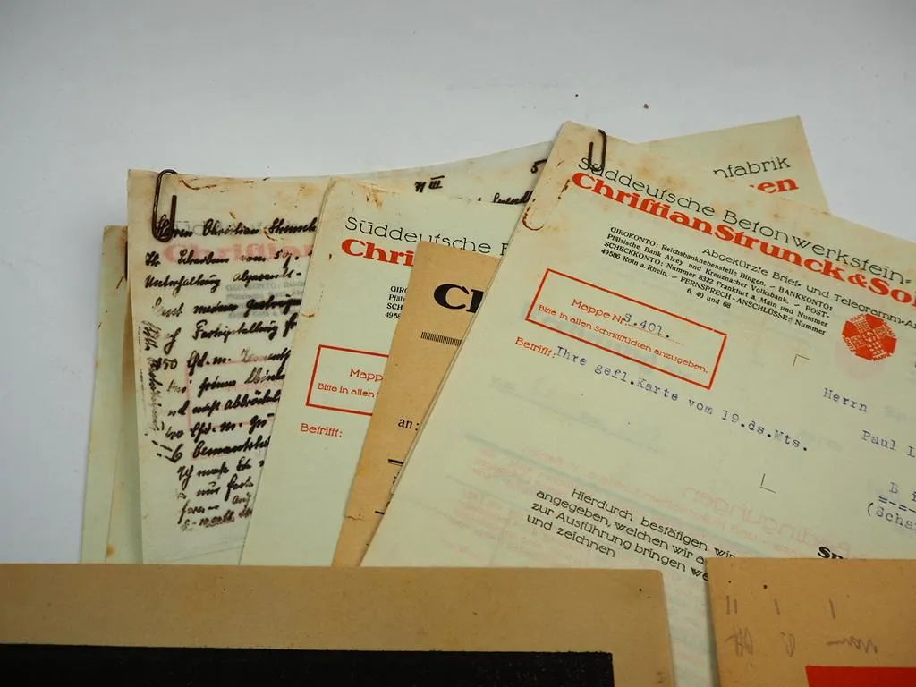 Stahlbeton Platten Strunck Sprendlingen 1925 Kundenurteile & Rechnungen Art Deco