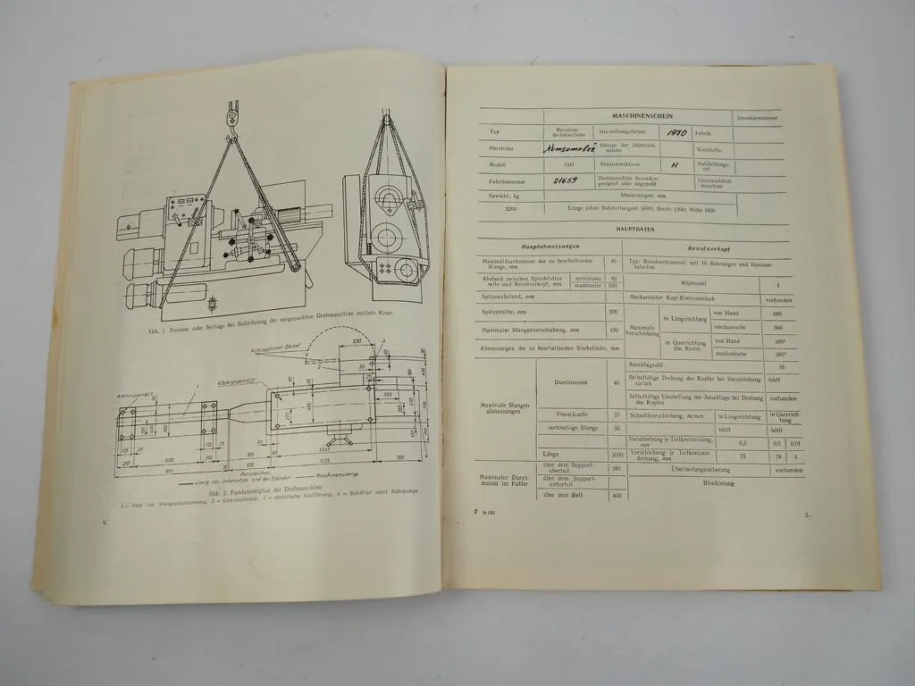 Stankoimport Revolverdrehmaschine Modell 1341 Bedienungsanleitung