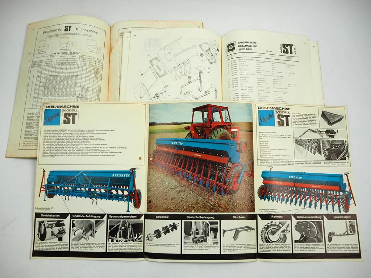 Stegsted ST Drillmaschine Betriebsanleitung Ersatzteilliste Prospekt
