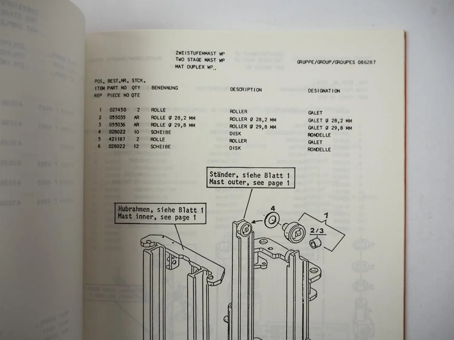 Steinbock Boss WP13 Elektro Hubwagen Ersatzteilliste Parts List 1986
