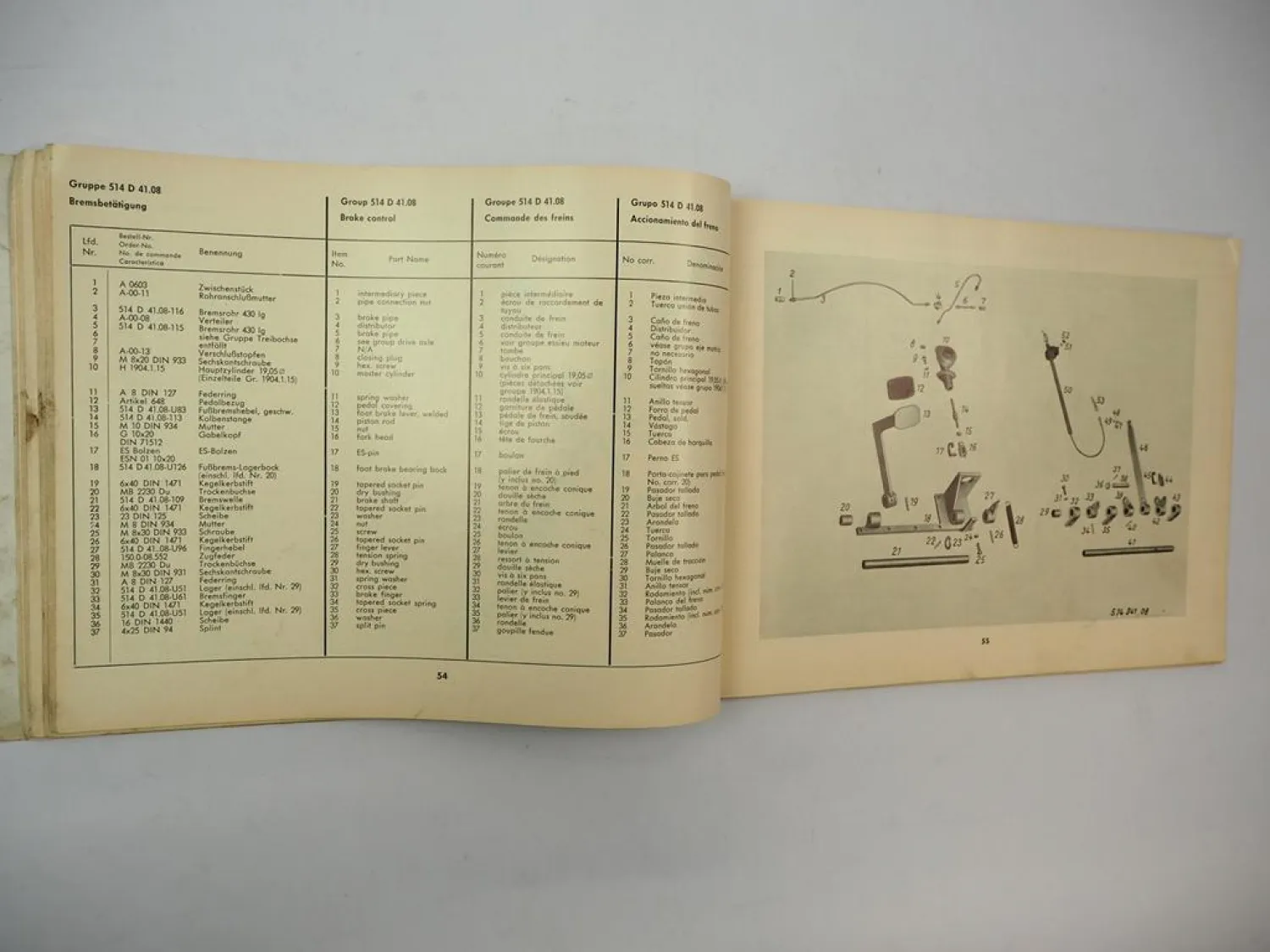 Steinbock DFG 1D 1,2D 1,6D Gabelstapler Ersatzteilliste Parts List 1965