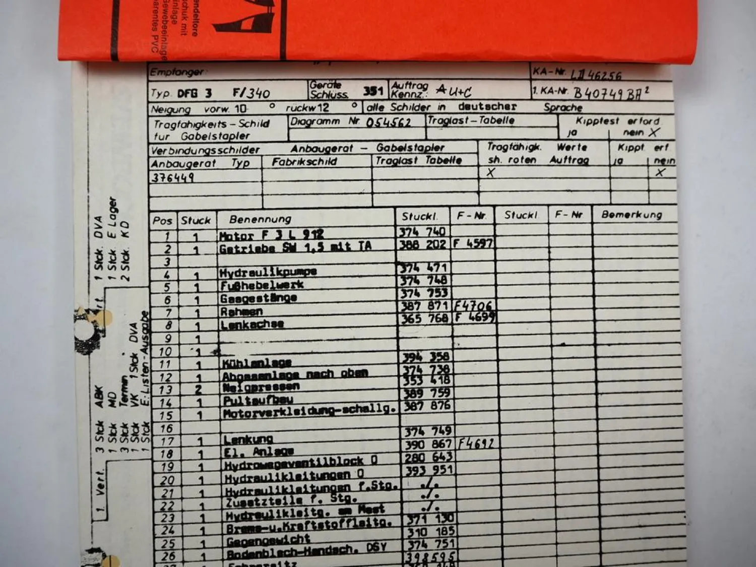 Steinbock DFG3F 340 Gabelstapler Ersatzteilliste Parts List 1970/80er J.