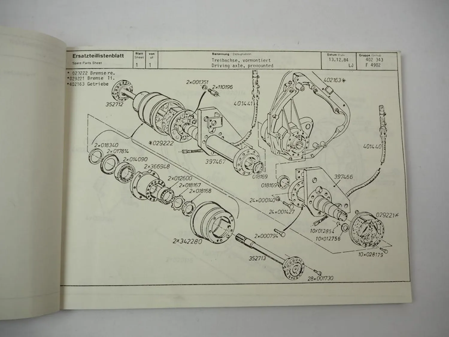 Steinbock LE16 500D Gabelstapler Elektro Ersatzteilliste Parts List ca. 1985