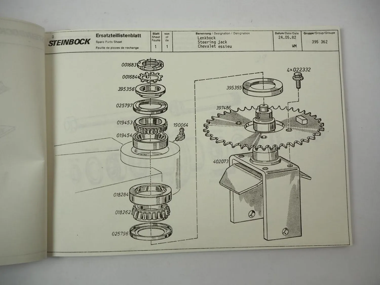 Steinbock LE16 500D Gabelstapler Elektro Ersatzteilliste Parts List ca. 1985