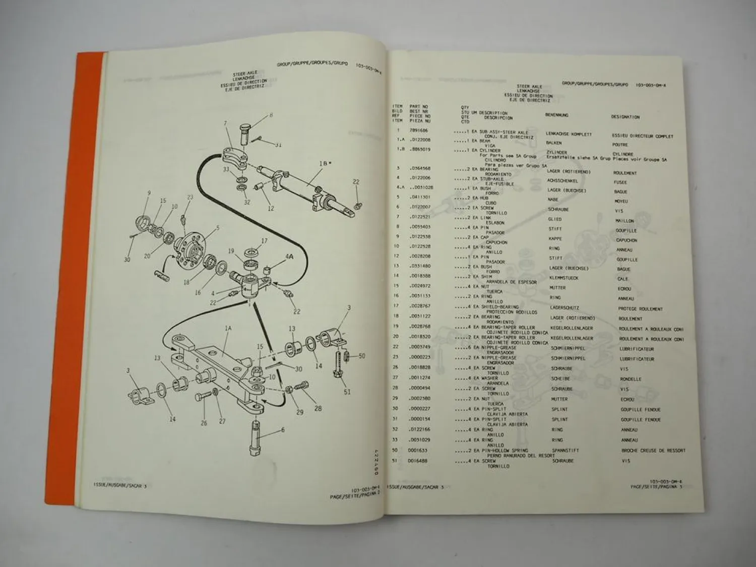 Steinbock RH25 4B3 Gabelstapler Diesel Ersatzteilliste Parts List ca. 1985