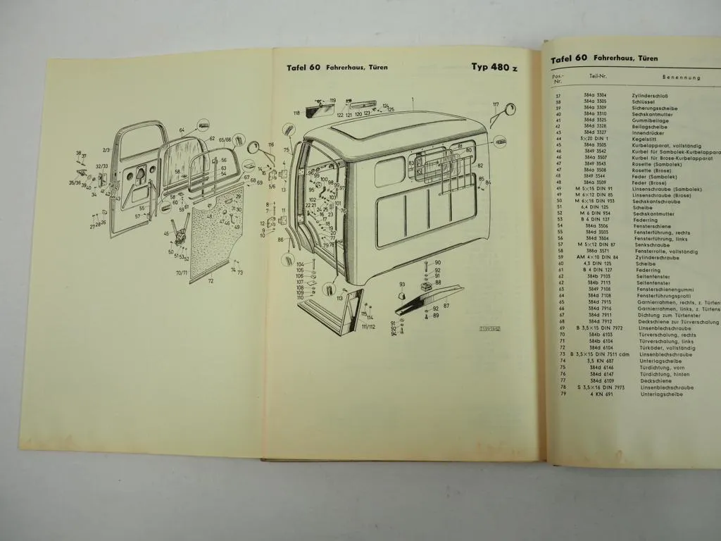 Steyr 480z 6 to Diesel LKW Ersatzteilliste Ersatzteilkatalog 1961