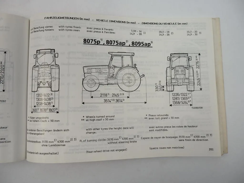 Steyr 8065 8075 8085 8095 Traktor Betriebsanleitung + Kundendienstheft 1991