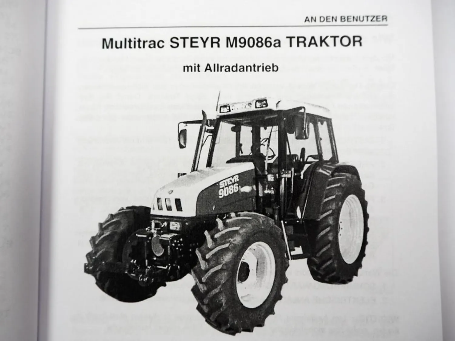 Steyr M 9078 9078a 9086a 9094a Multi Trac Betriebsanleitung 2002