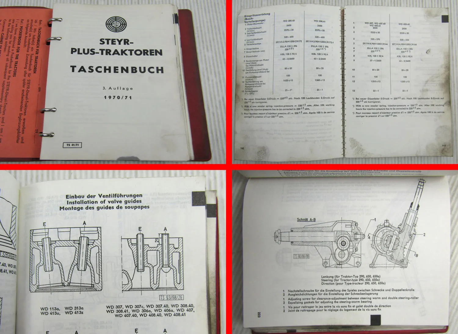Steyr Traktoren 430 540 650 760 840 1090 Werkstattdaten 1973 Taschenbuch 70/71