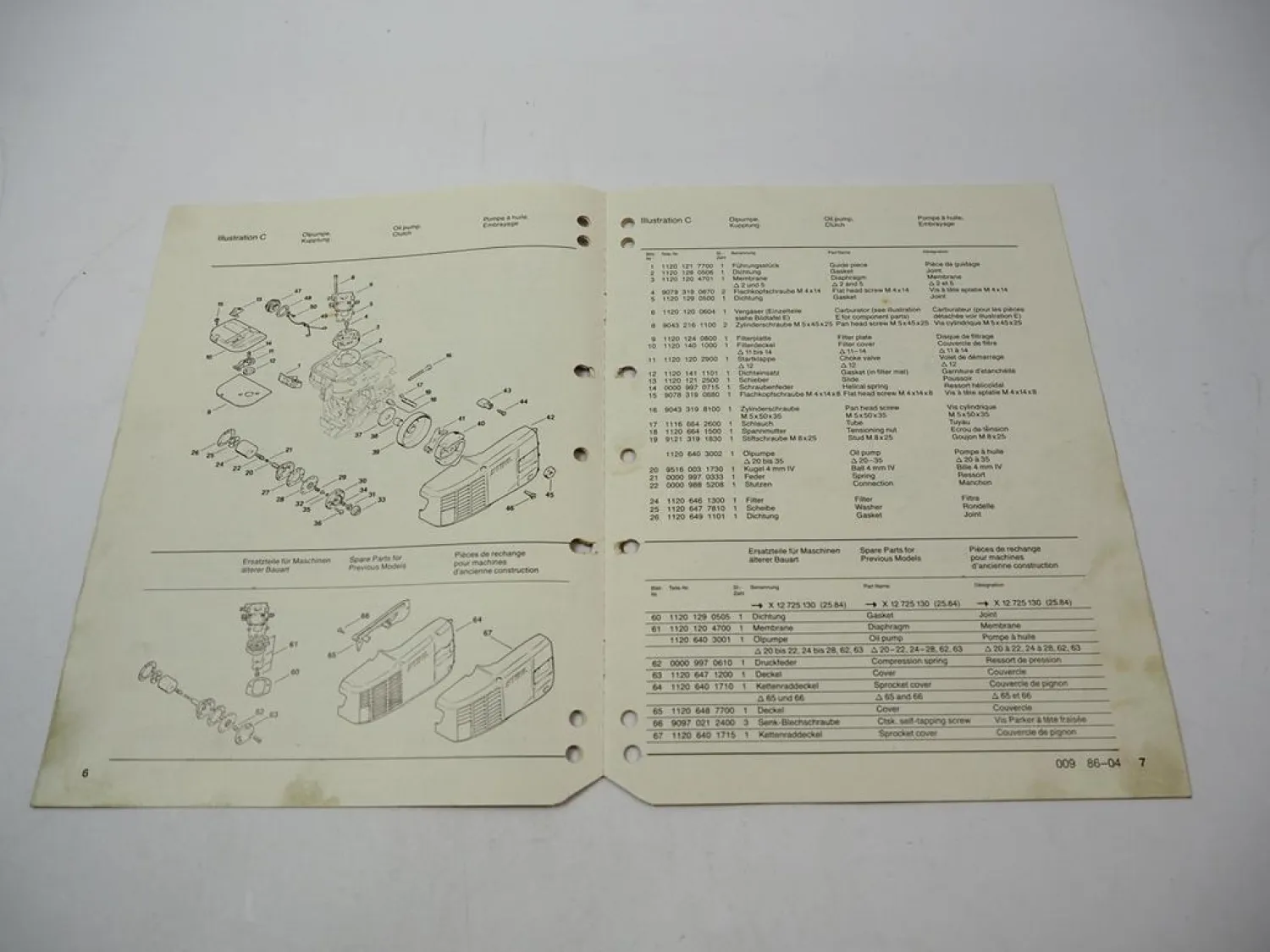 Stihl 009 Kettensäge Ersatzteilliste Spare Parts List Liste des pieces 1986
