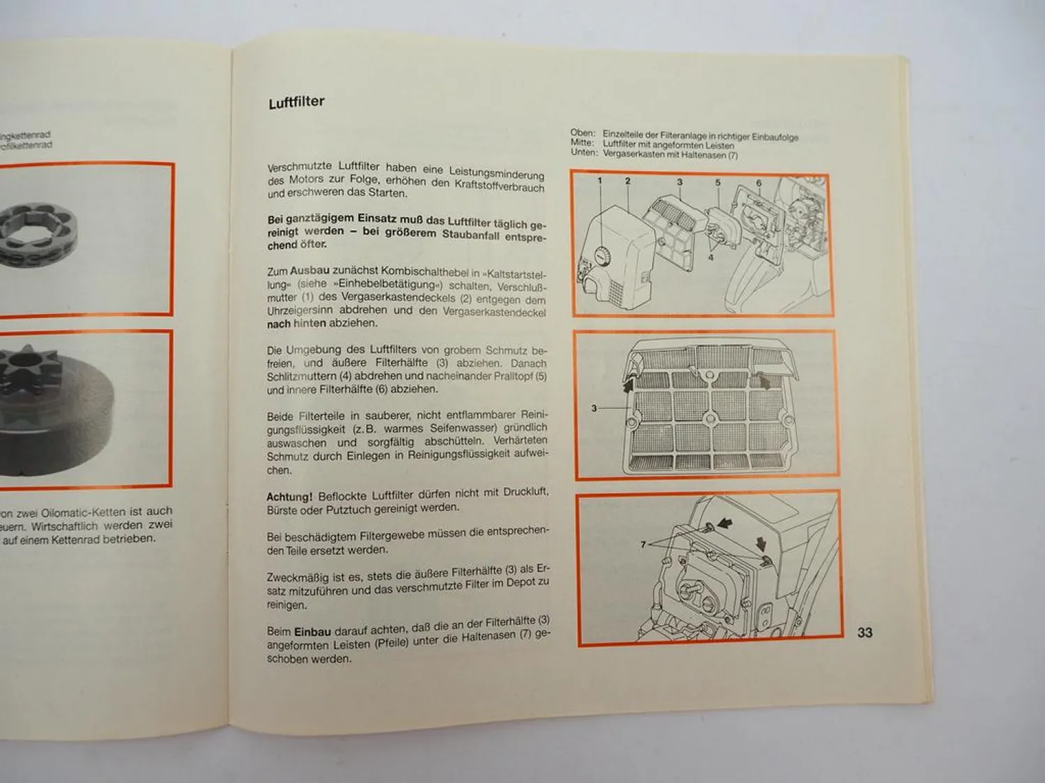 Stihl 044 044C Motorsäge Kettensäge Betriebsanleitung Bedienung 1992
