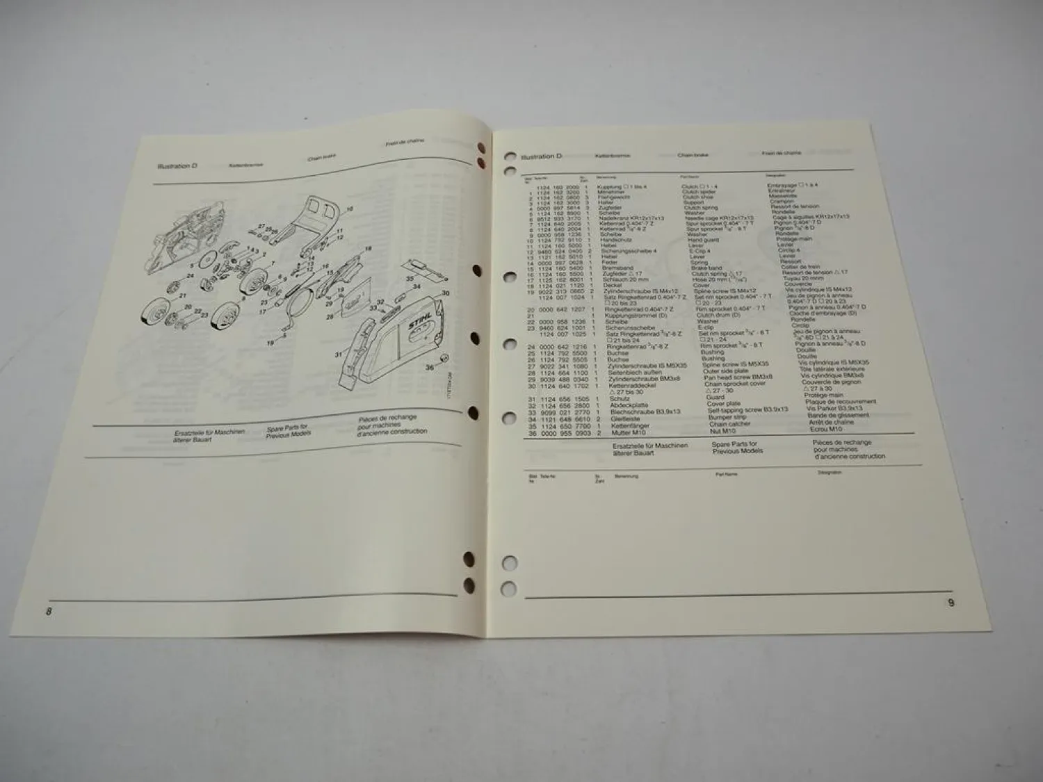 Stihl 088 Kettensäge Ersatzteilliste Spare Parts List Liste des pieces 1996