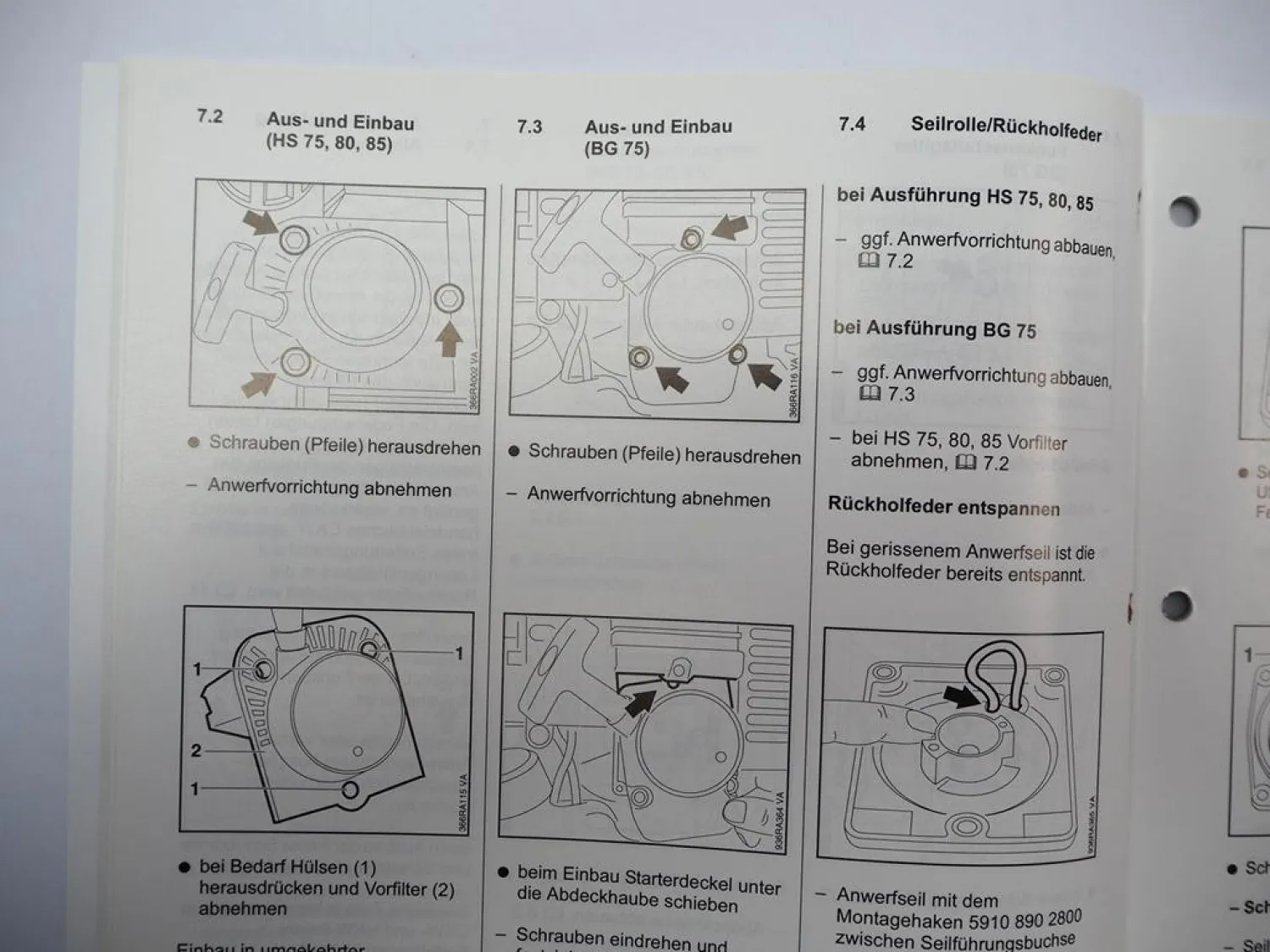 Stihl BG HS 75 80 85 Basismotor 4137 Werkstatthandbuch Reparaturanleitung 2004