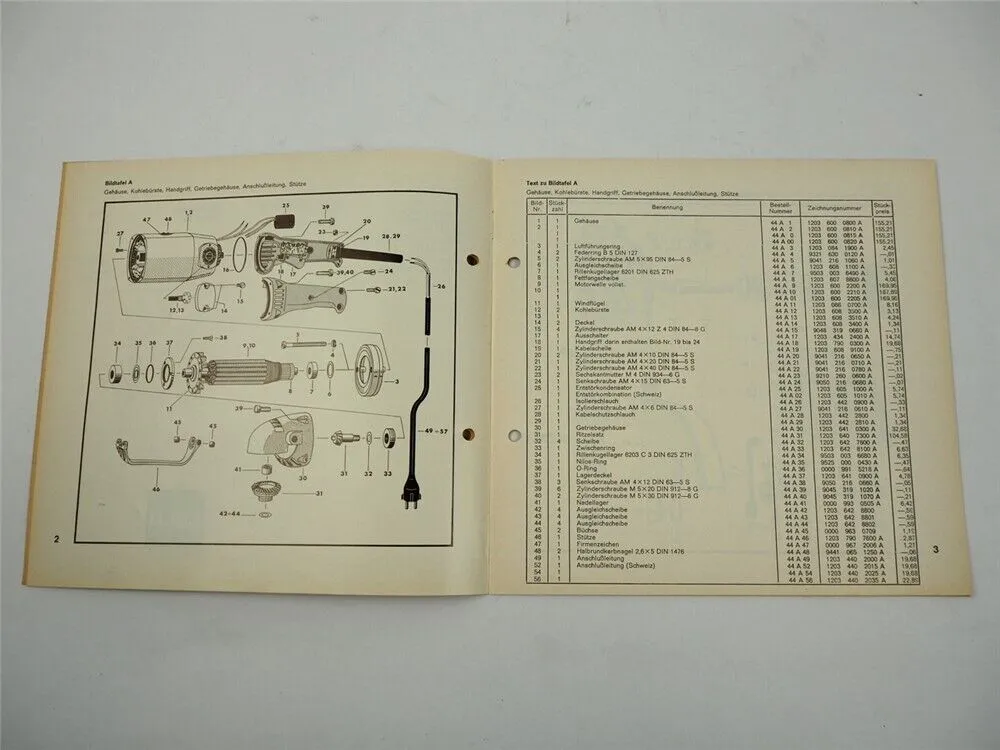 Stihl E15 Elektrosäge Ersatzteilliste Preisliste ab 1970