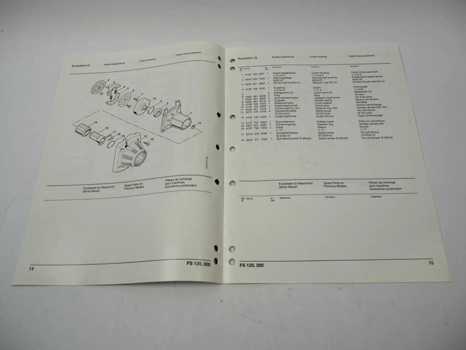 Stihl FS 120 200 Freischneider Ersatzteilliste Spare Parts List Liste pieces 97