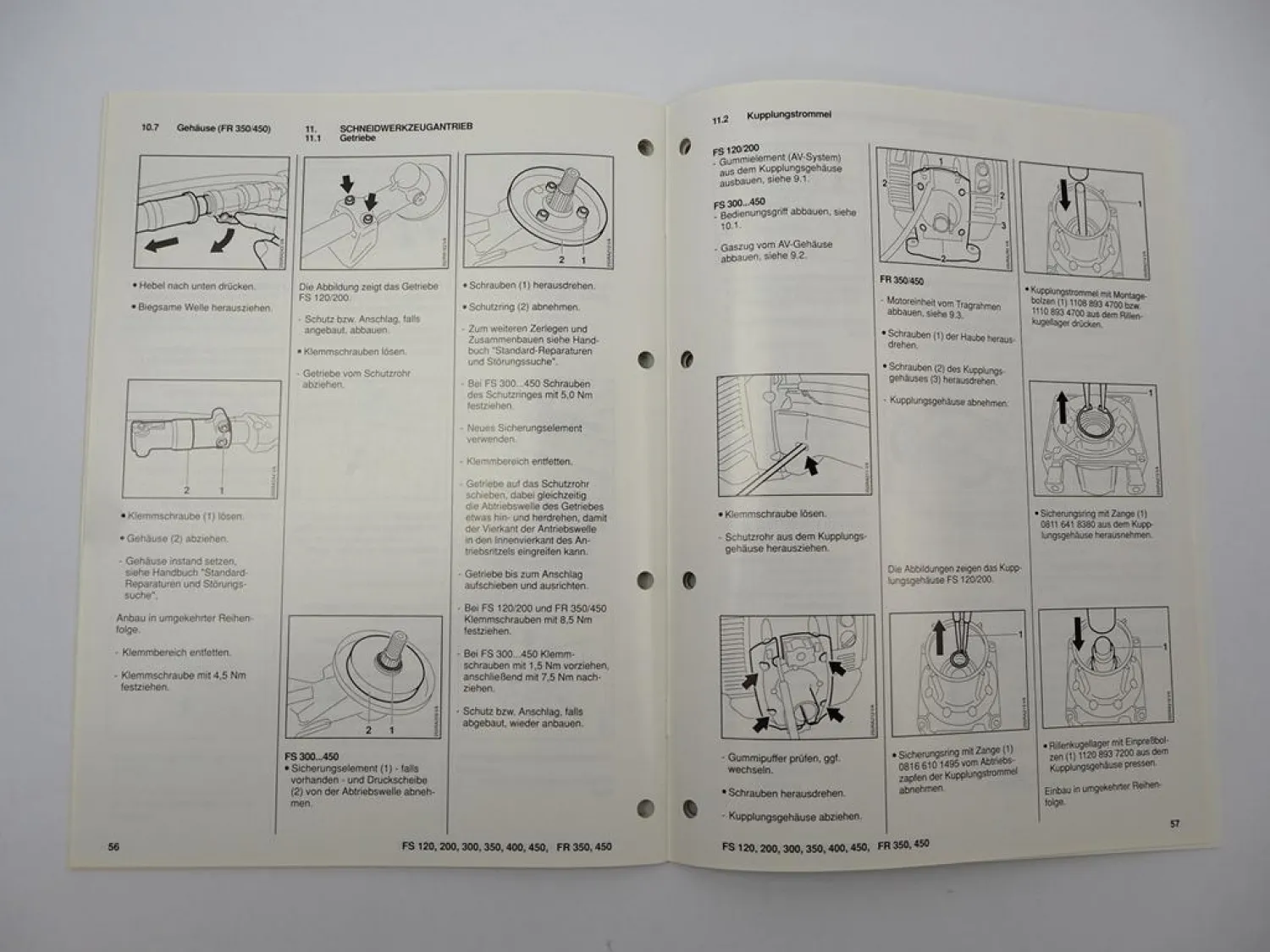 Stihl FS 300 350 400 450 FR 350 450 Motorsense Werkstatthandbuch Reparatur 2000