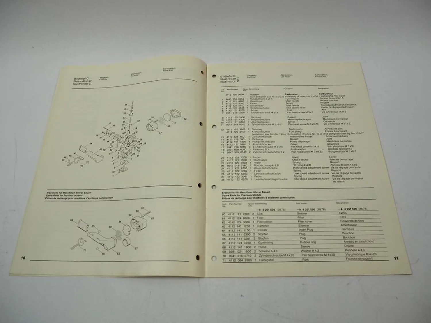 Stihl FS 80 Freischneider Ersatzteilliste Spare Parts List Liste des pieces 1979