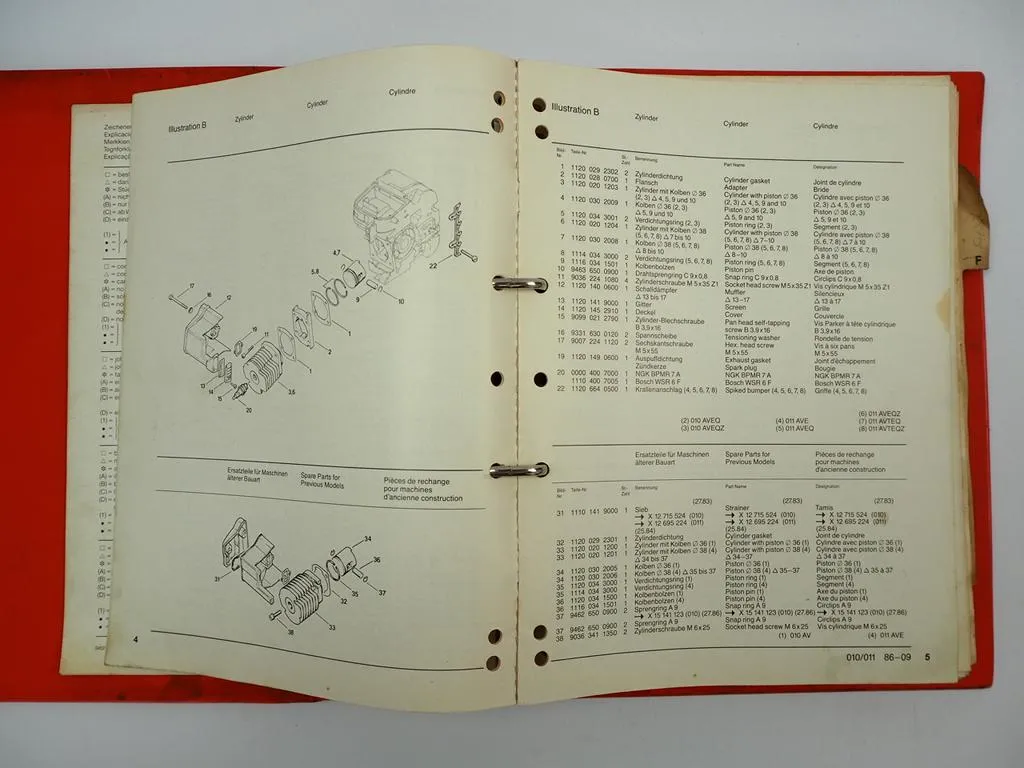 Stihl Motorsägen Freischneider Sammlung Ersatzteillisten Parts List 1980er Jahre