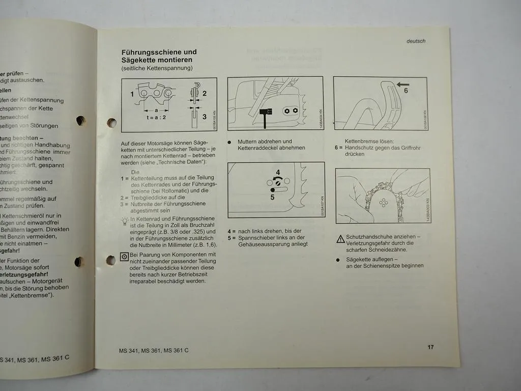 Stihl MS 341 361 Motorsäge Kettensäge Betriebsanleitung 2007