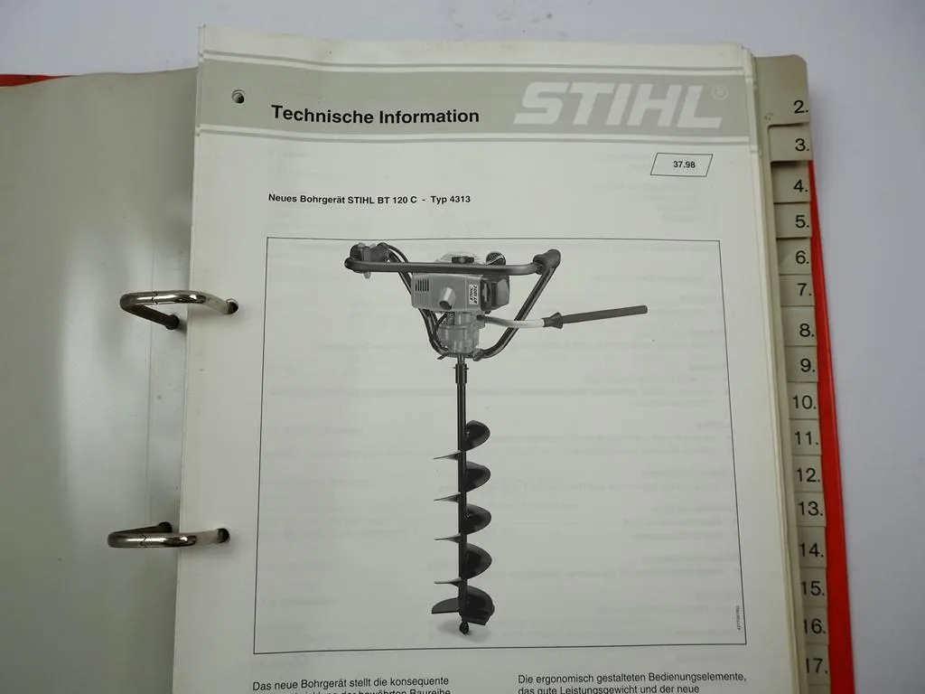 Stihl RE BT TS HL HS Motorgeräte Sammlung Technische Informationen 1987-98