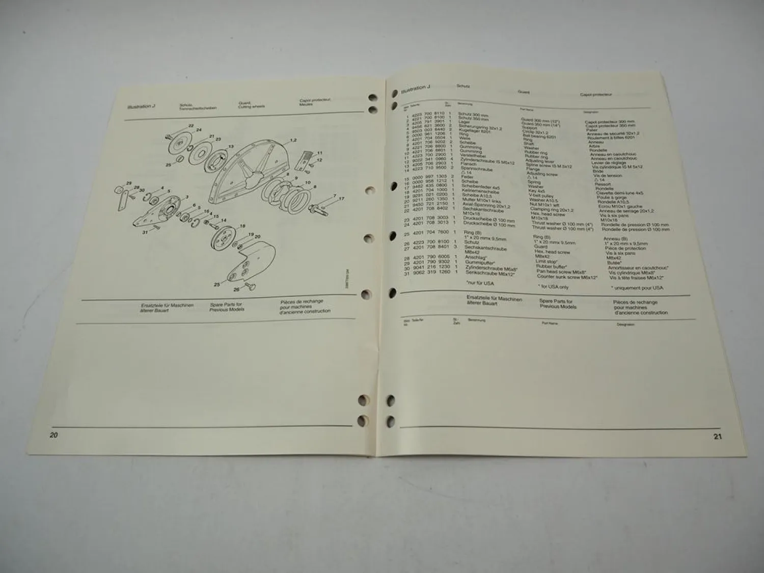 Stihl TS 400 Trennschleifer Ersatzteilliste Spare Parts List Liste des pieces 95