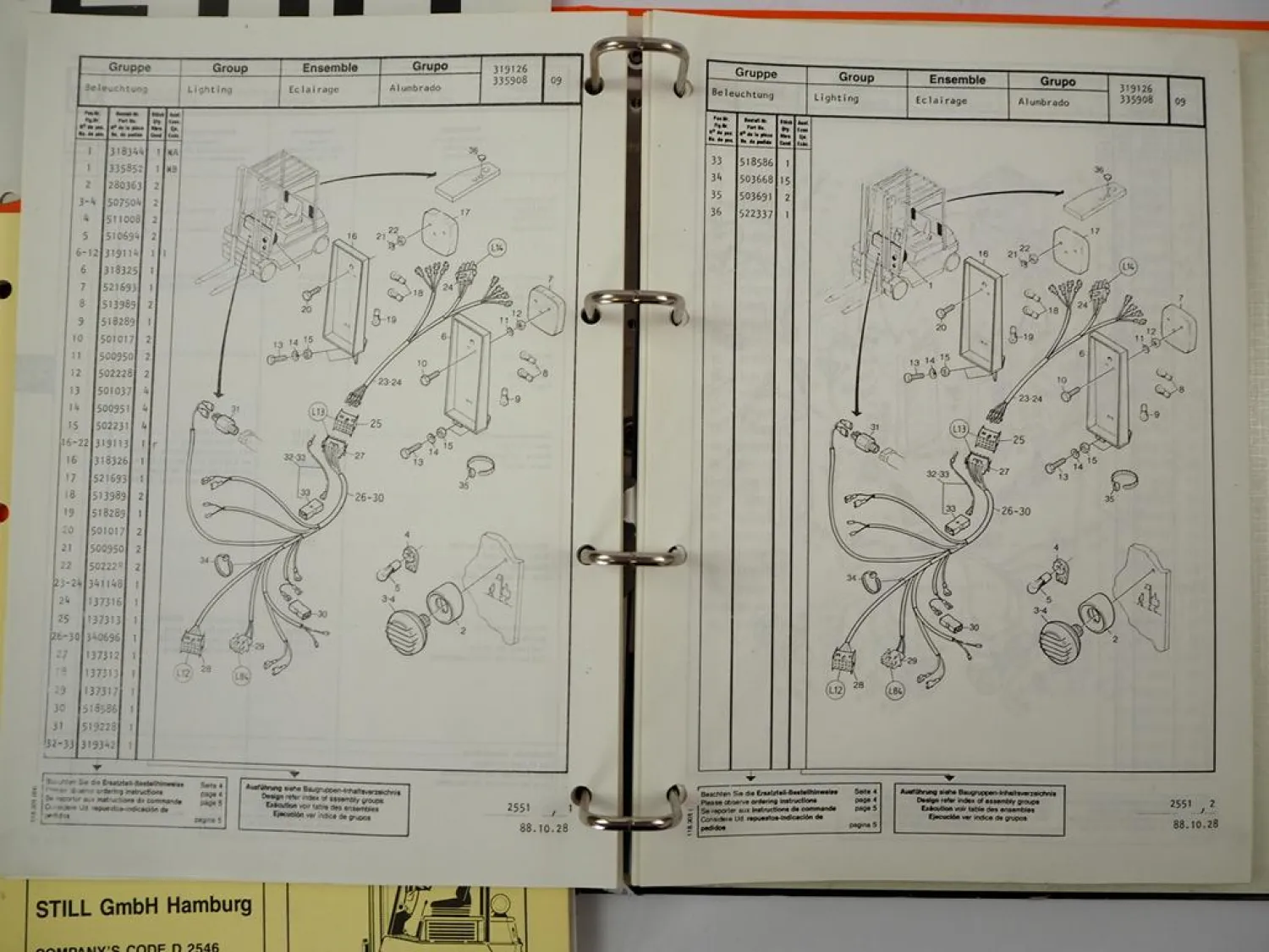 Still R70 16T TFG1.6 7037 Gabelstapler Betriebsanleitung Wartung Ersatzteilliste
