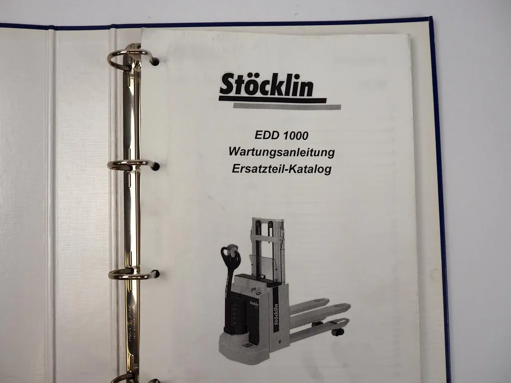 Stöcklin EDD1000 Hochhubwagen Wartungsanleitung Ersatzteilkatalog 2001