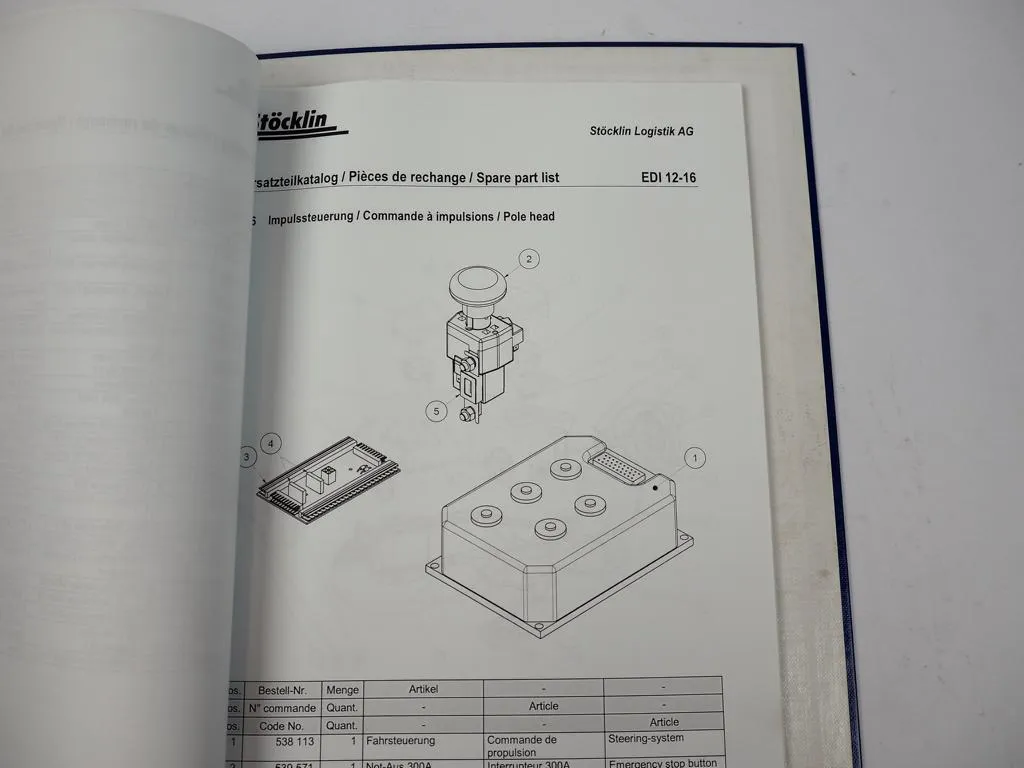 Stöcklin EDI 12-16 Hochhubwagen Ersatzteilkatalog 2001