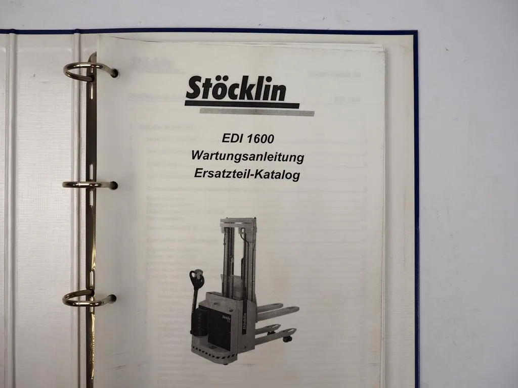Stöcklin EDI1600 Hochhubwagen Wartungsanleitung Ersatzteilkatalog 2001
