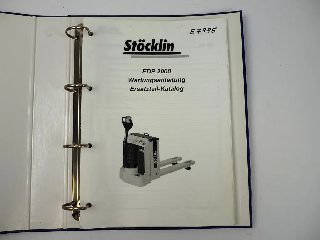 Stöcklin EDP2000 Elektro-Hubwagen Wartungsanleitung Ersatzteilkatalog 2000