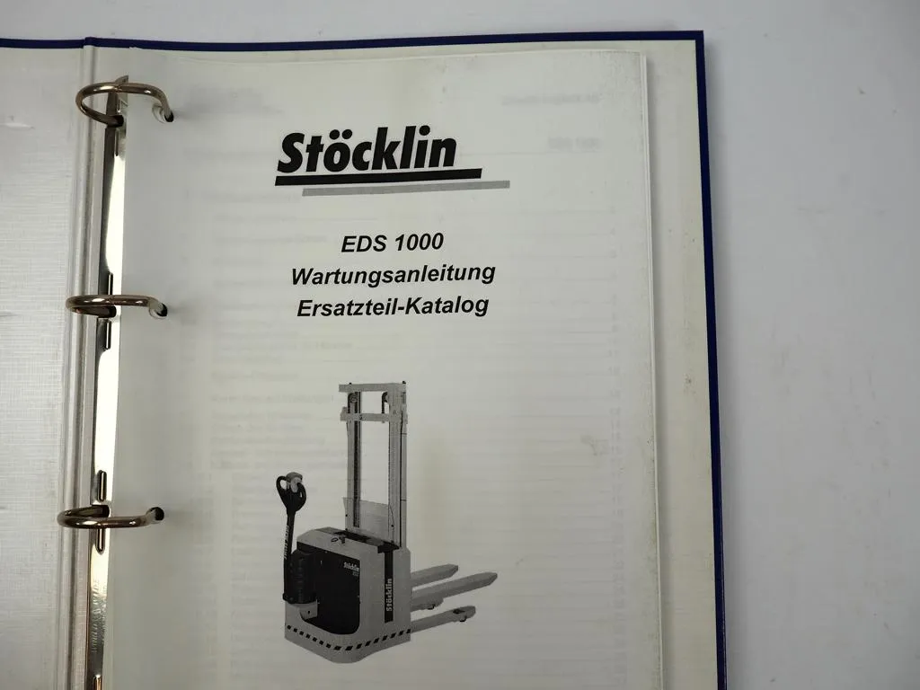 Stöcklin EDS1000 Hochhubwagen Wartungsanleitung Ersatzteilkatalog 2000