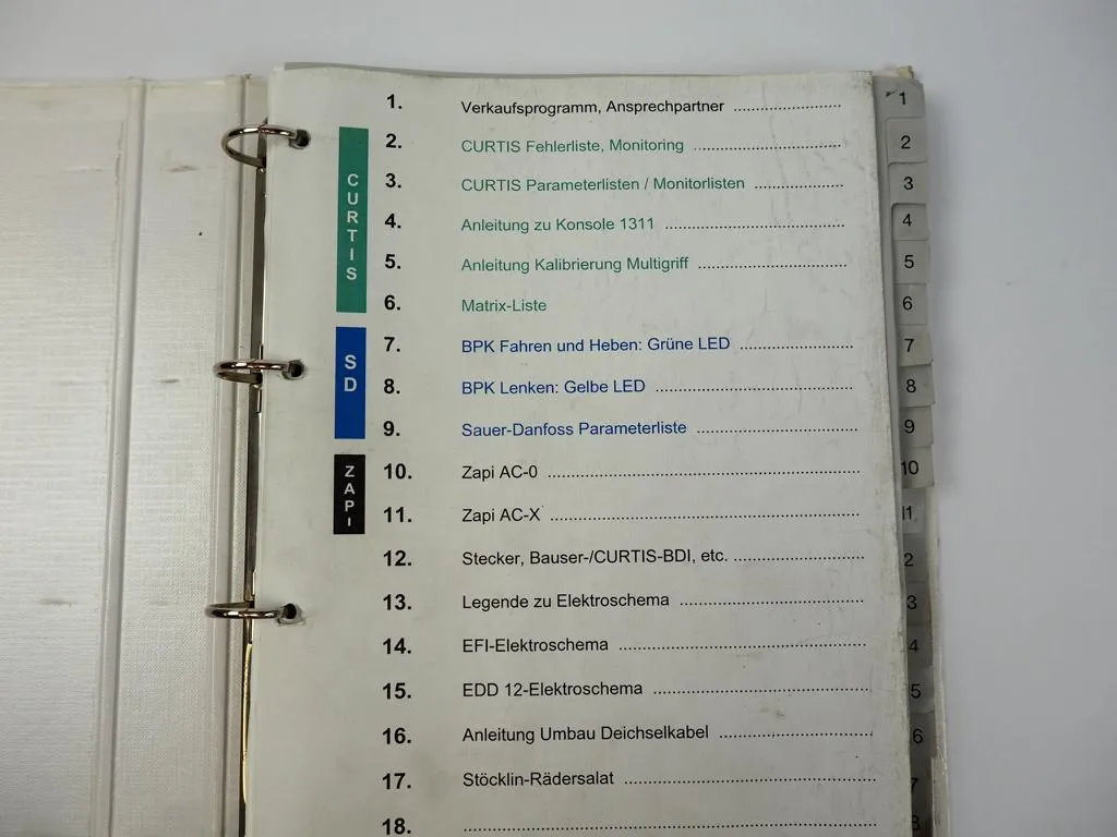 Stöcklin Flurfördermittel Elektrostapler Diagnose Unterlagen 2009