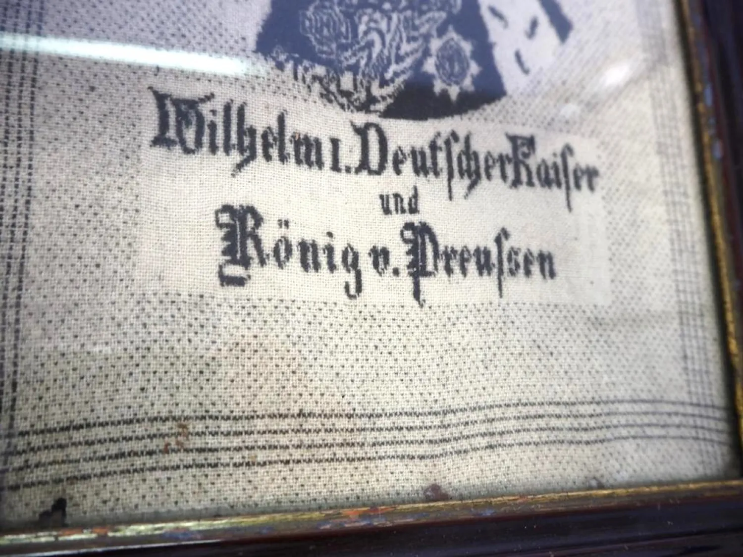 Stoffbild gewebt Nürtingen 1872 Wilhelm I. Kaiser König von Preußen