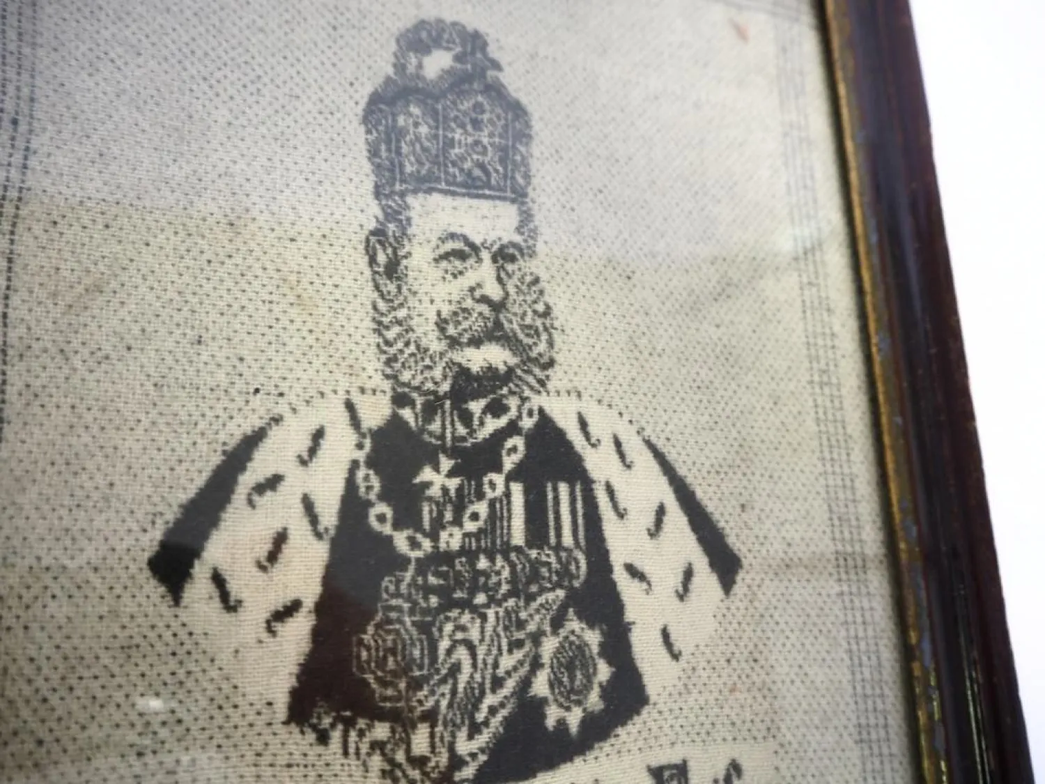Stoffbild gewebt Nürtingen 1872 Wilhelm I. Kaiser König von Preußen
