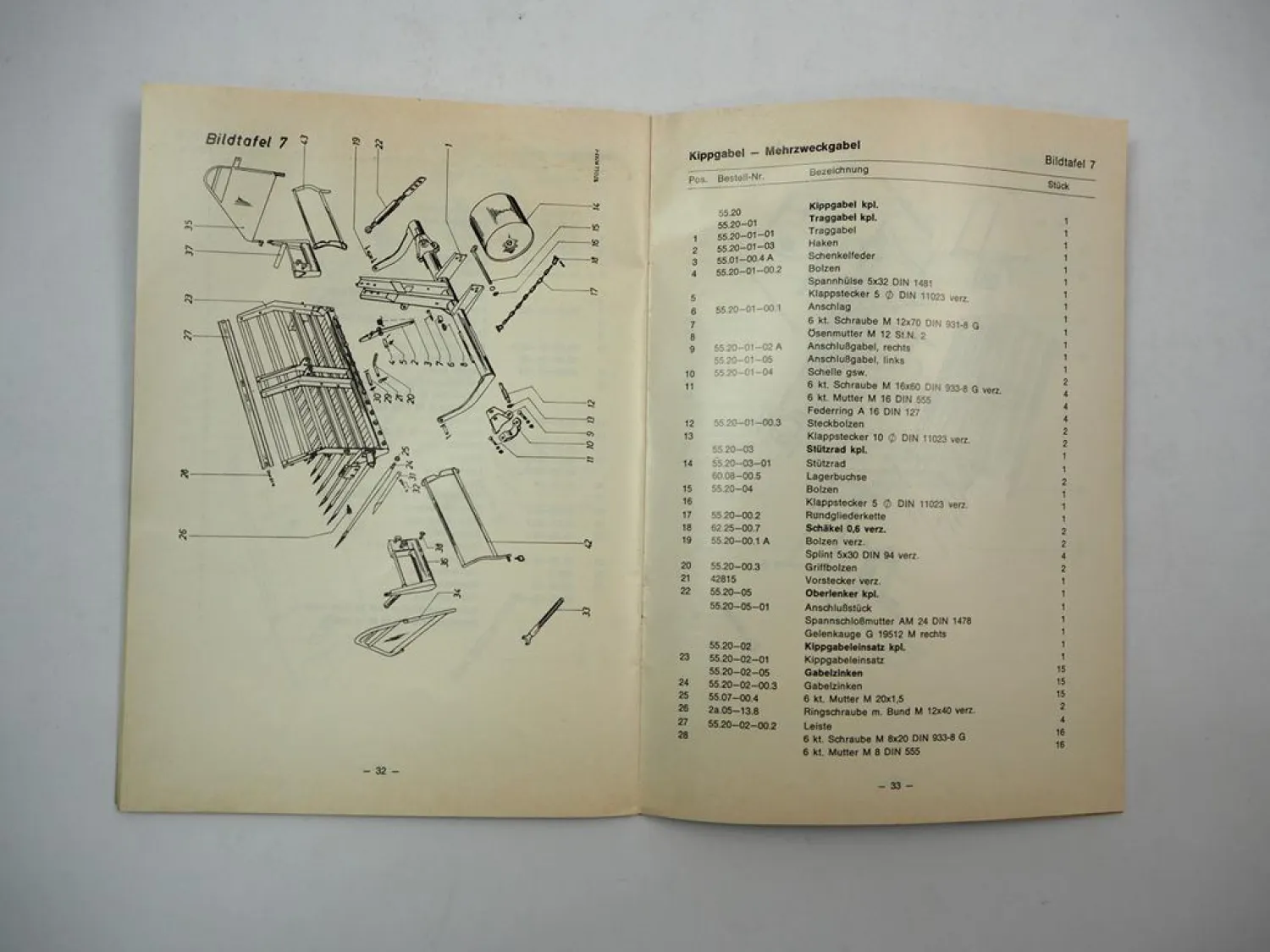 Stoll ALN ALS Super1 Frontlader Betriebsanleitung Ersatzteilliste 1974
