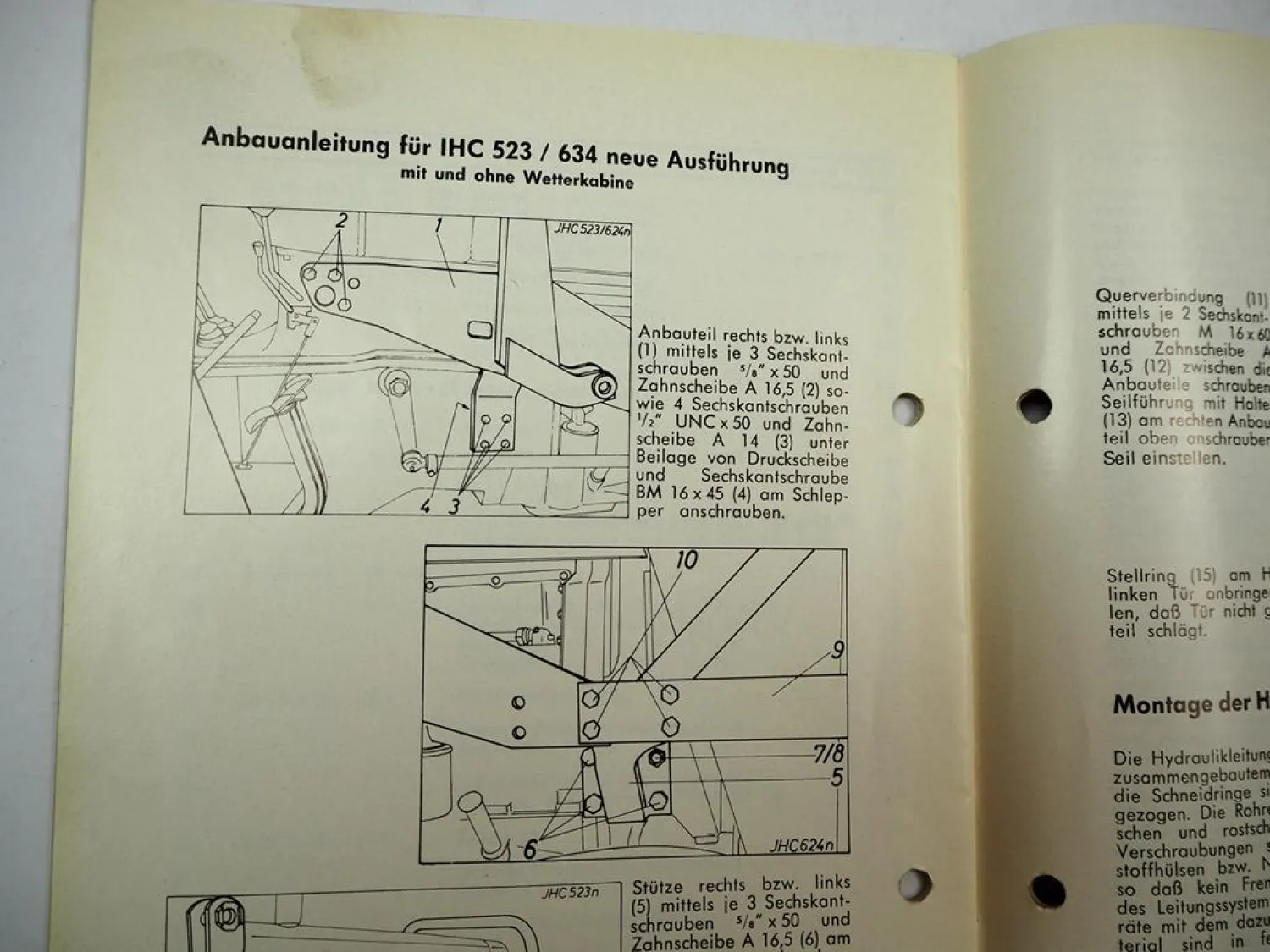 Stoll Frontlader Handbuch für IHC McCormick D320 - D439 353 323 423 523 624 724