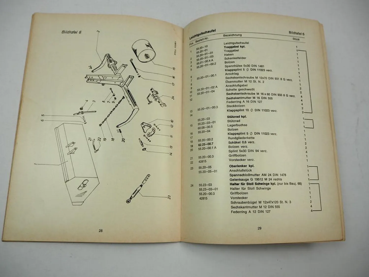 Stoll Frontlader N bis 45PS + S bis 70PS Betriebsanleitung Ersatzteilliste 1970