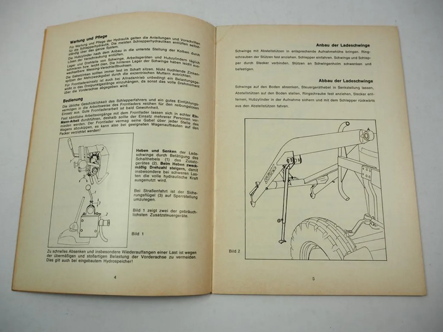 Stoll Frontlader N bis 45PS + S bis 70PS Betriebsanleitung Ersatzteilliste 1970