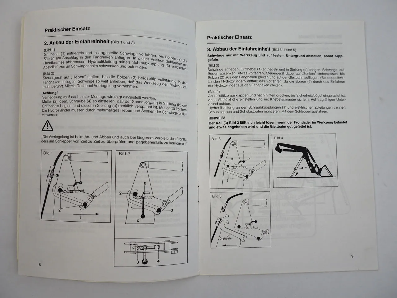 Stoll HE HD HDP Frontlader Betriebsanweisung Ersatzteilliste 1990