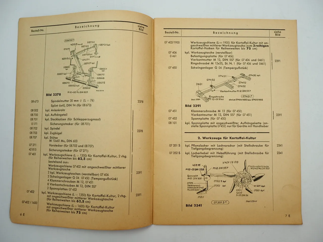 Stoll Landpfleger S2 Anbau Vielfachgerät Ersatzteilliste Nr. 1007 von 1955