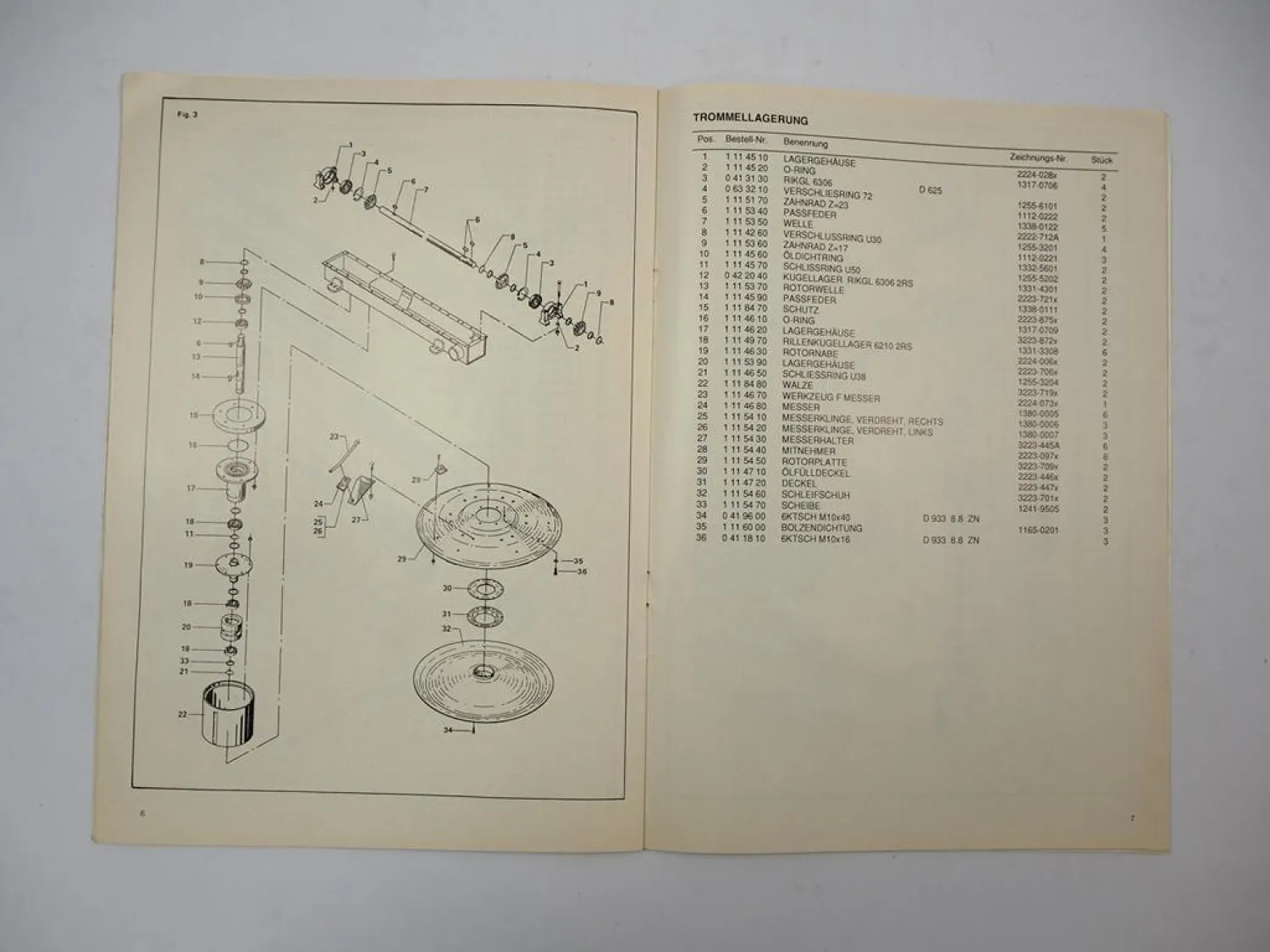 Stoll M 190 T TS Trommelmähwerk Betriebsanleitung Ersatzteilliste 1992
